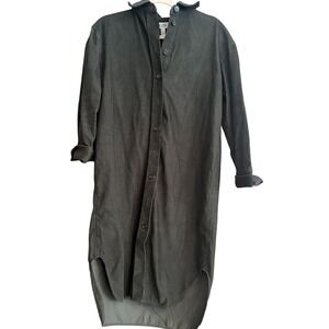 COS Corduroy Shirt Dress Womens 2 Green Cotton Button Down Long Sleeve Midi Hem